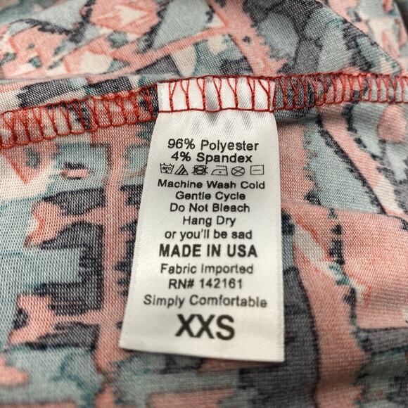 LuLaRoe Classic T Tee shirt T-Shirt XXS Scoop Neck NWT New Orange Turquoise - Picture 7 of 8